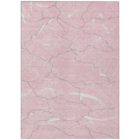 Sahari Pink Washable Indoor-Outdoor Rug-Outdoor Rugs-LOOMLAN Rugs-2'6" x 3'10"-LOOMLAN