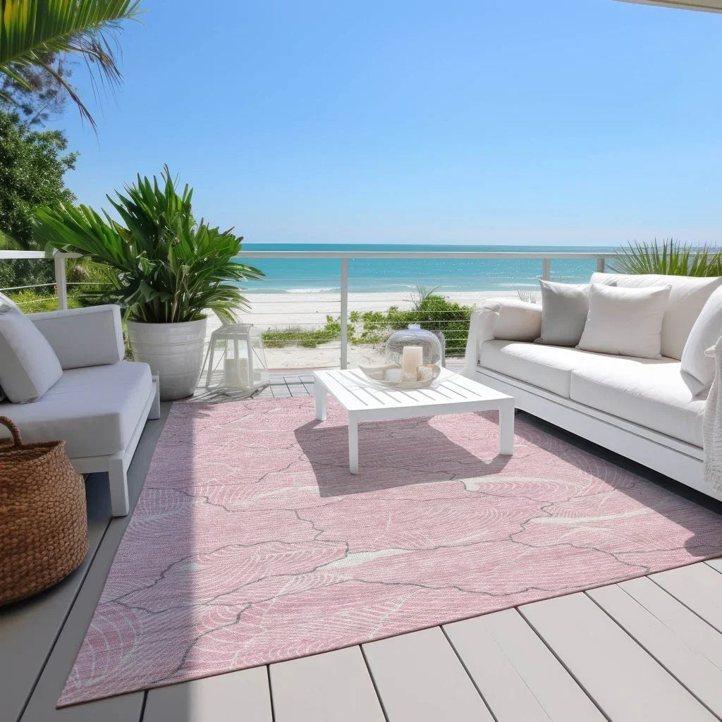 Sahari Pink Washable Indoor-Outdoor Rug-Outdoor Rugs-LOOMLAN Rugs-LOOMLAN