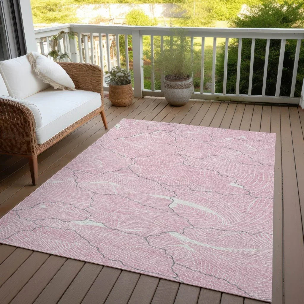 Sahari Pink Washable Indoor-Outdoor Rug-Outdoor Rugs-LOOMLAN Rugs-LOOMLAN