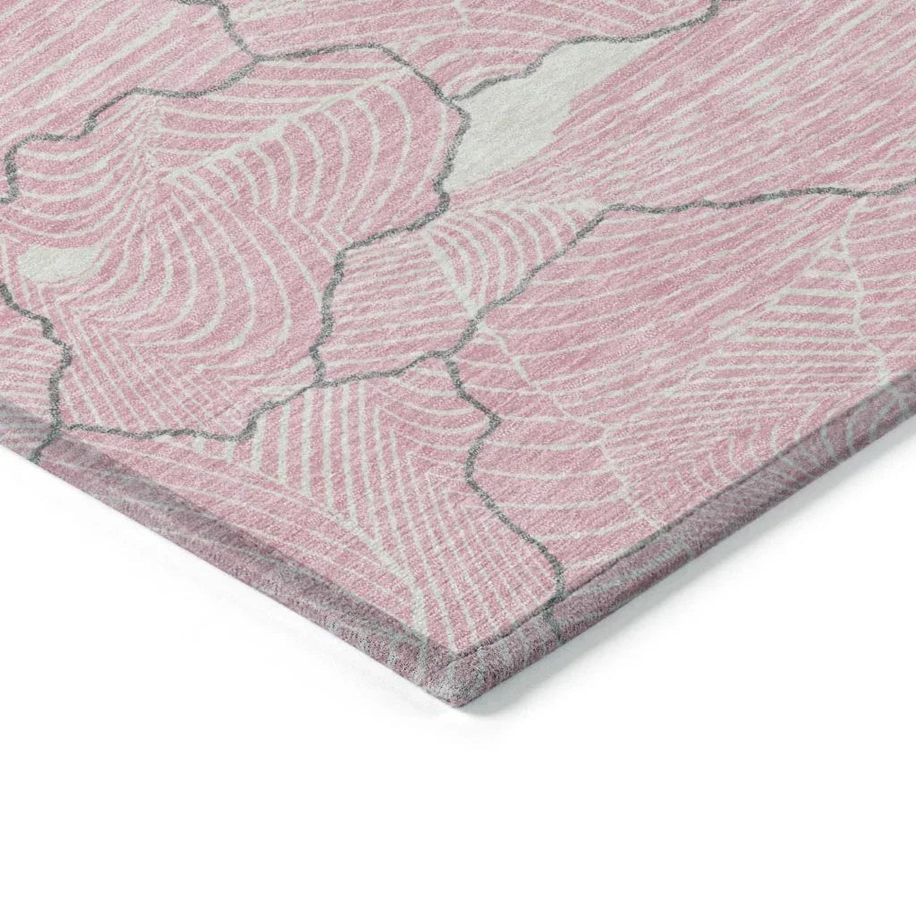 Sahari Pink Washable Indoor-Outdoor Rug-Outdoor Rugs-LOOMLAN Rugs-LOOMLAN