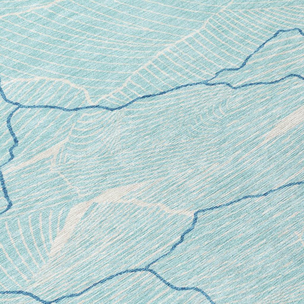 Sahari Teal Washable Indoor-Outdoor Rug-Outdoor Rugs-LOOMLAN Rugs-LOOMLAN