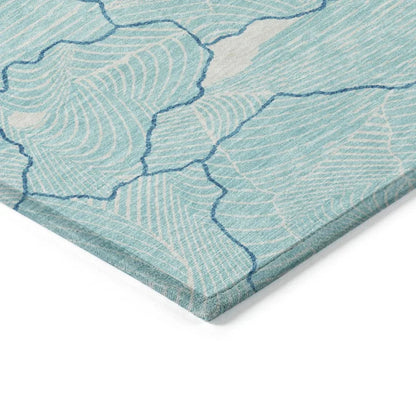 Sahari Teal Washable Indoor-Outdoor Rug-Outdoor Rugs-LOOMLAN Rugs-LOOMLAN
