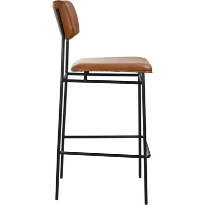 Sailor Brown Top Grain Tan Leather Barstool - LOOMLAN - Moe's Home - Bar Stools