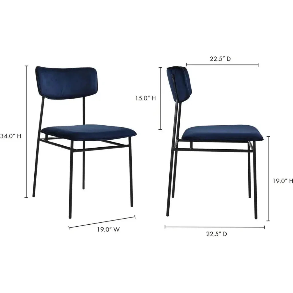 Sailor Leather Armless Dining Chair Set of 2 - LOOMLAN - Moe's Home - Dining Chairs