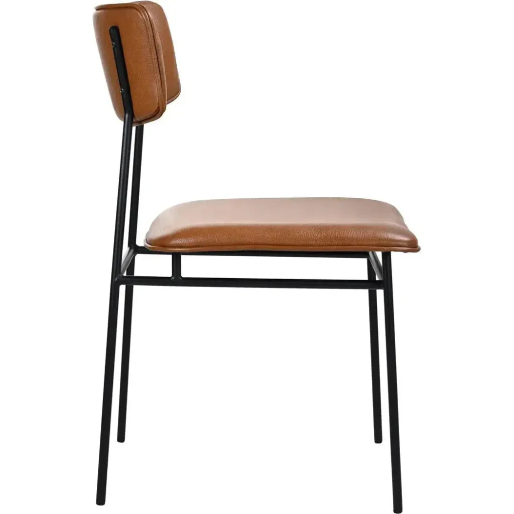 Sailor Leather Armless Dining Chair Set of 2 - LOOMLAN - Moe's Home - Dining Chairs