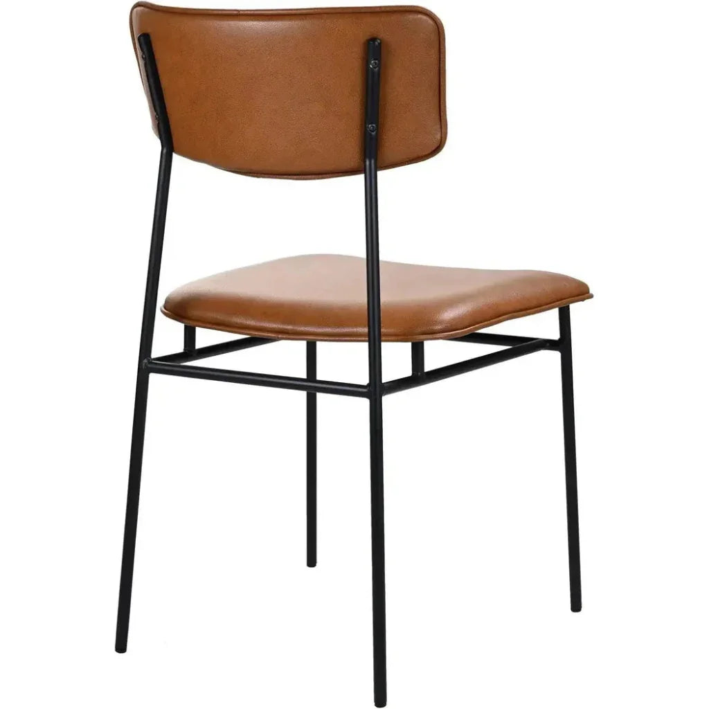 Sailor Leather Armless Dining Chair Set of 2 - LOOMLAN - Moe's Home - Dining Chairs