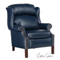 Sailor Navy Blue Leather Power Recliner