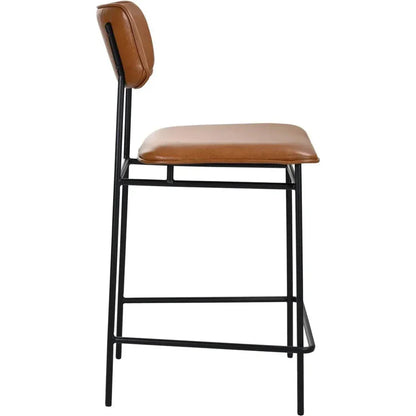 Sailor Top Grain Brown Leather Counter Stool - LOOMLAN - Moe's Home - Counter Stools