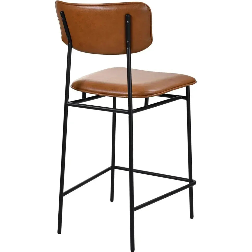Sailor Top Grain Brown Leather Counter Stool - LOOMLAN - Moe's Home - Counter Stools