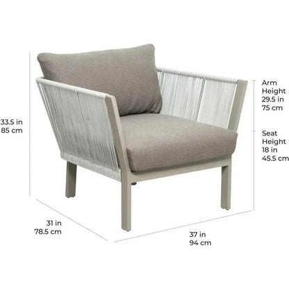 Saint Helena Lounge Chair - Light Gray Outdoor-Outdoor Lounge Chairs-Seasonal Living-LOOMLAN