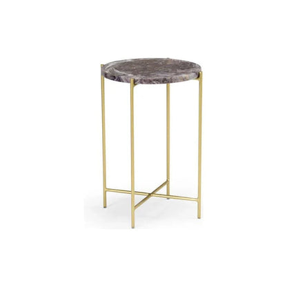 Salina Purple Stone Top Round Accent Table - LOOMLAN - Wildwood - Side Tables