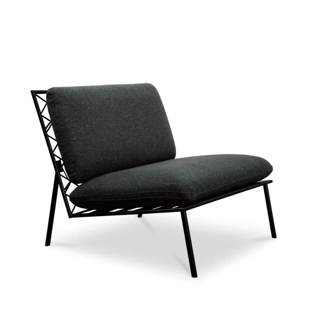 Salma Olefin Fabric Outdoor Accent Chair-Outdoor Accent Chairs-Moe's Home-Speckled Charcoal-LOOMLAN