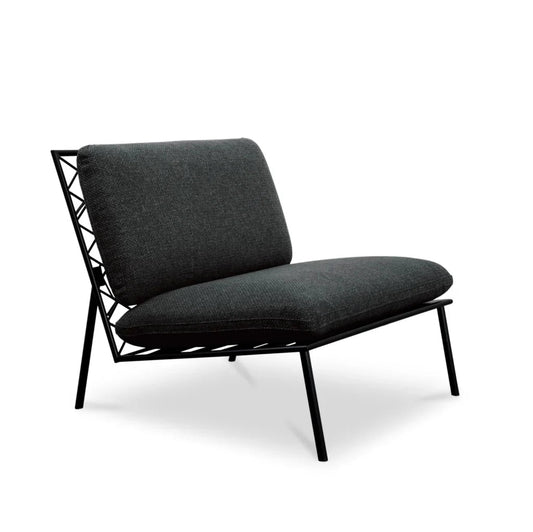 Salma Olefin Fabric Outdoor Accent Chair-Outdoor Accent Chairs-Moe's Home-Speckled Charcoal-LOOMLAN