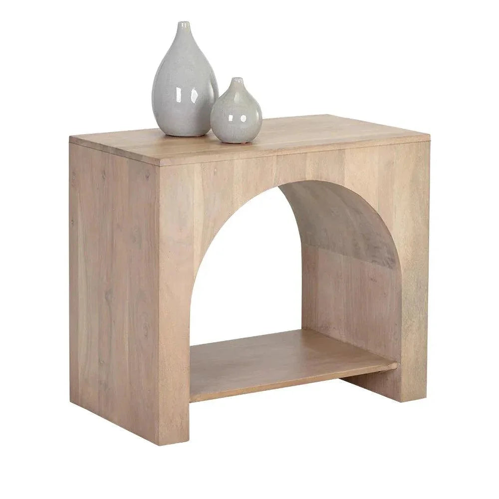 Salma Side Table Modern Whitewash SolidWood - LOOMLAN - SUNPAN - Side Tables