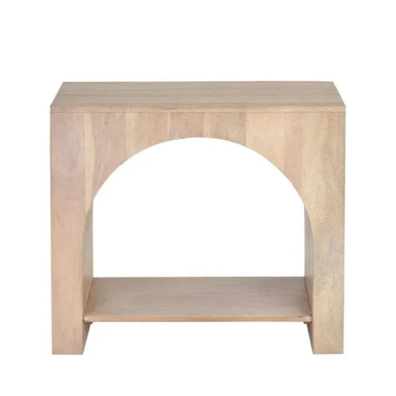 Salma Side Table Modern Whitewash SolidWood - LOOMLAN - SUNPAN - Side Tables