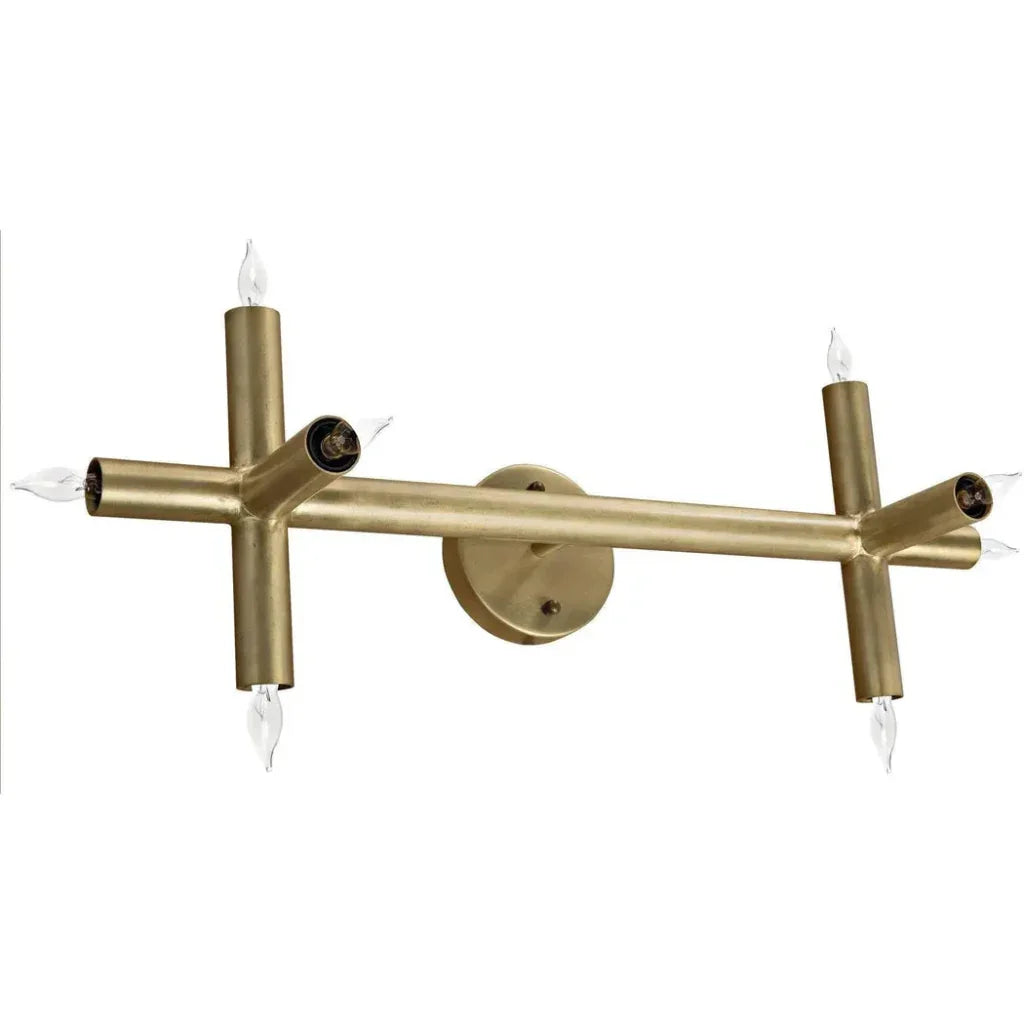 Salome Metal Sconce With Brass Finish - LOOMLAN - Noir - Wall Sconces
