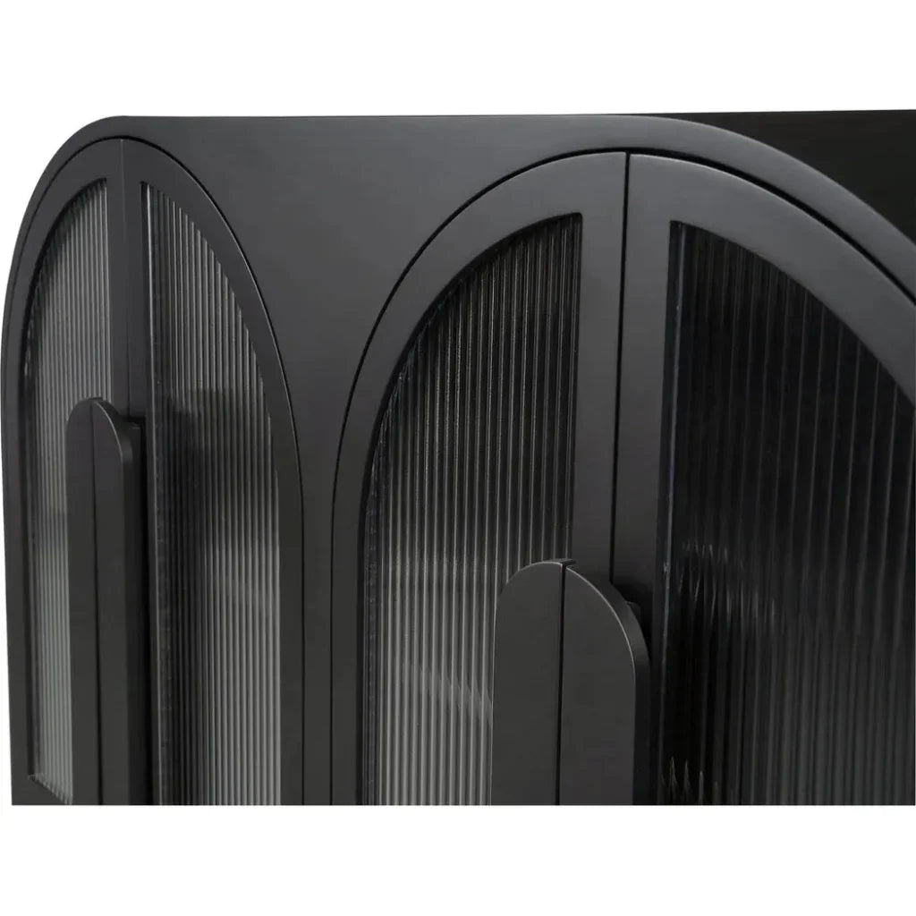 Salone Wood and Glass Black Sideboard - LOOMLAN - Moe's Home - Sideboards