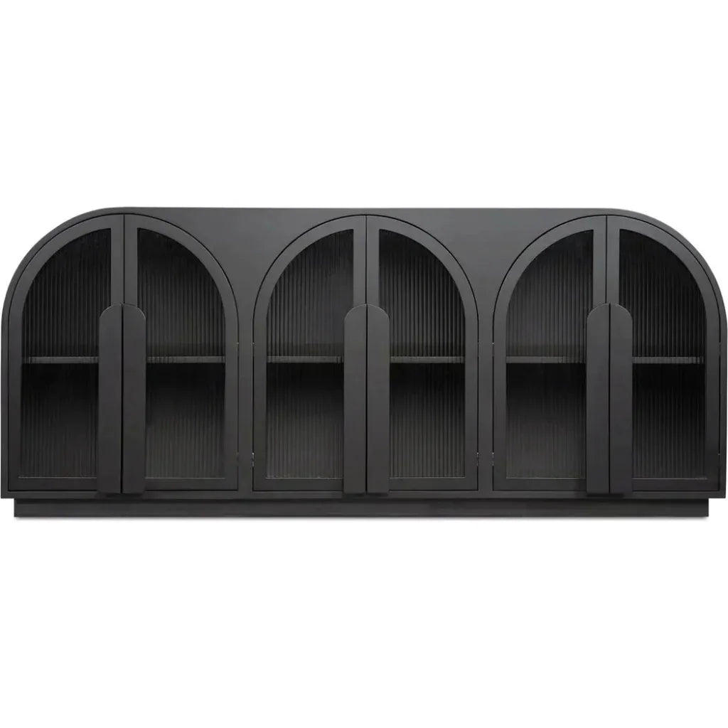 Salone Wood and Glass Black Sideboard - LOOMLAN - Moe's Home - Sideboards