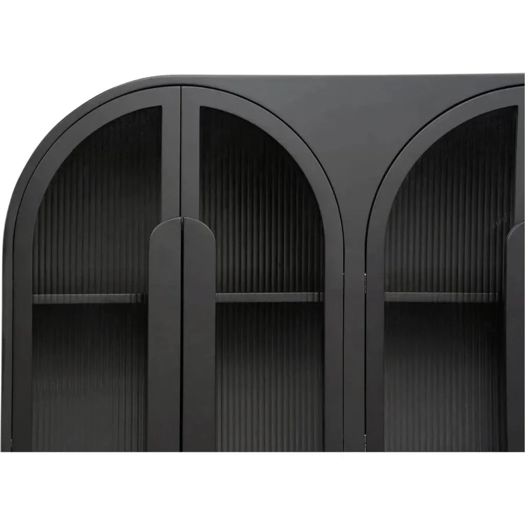 Salone Wood and Glass Black Sideboard - LOOMLAN - Moe's Home - Sideboards