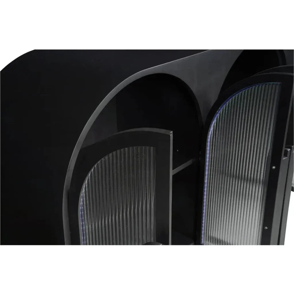 Salone Wood and Glass Black Sideboard - LOOMLAN - Moe's Home - Sideboards