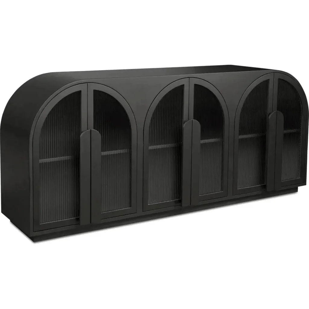 Salone Wood and Glass Black Sideboard - LOOMLAN - Moe's Home - Sideboards