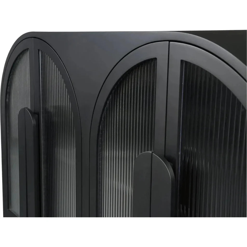 Salone Wood and Glass Black Cabinet - LOOMLAN - Moe's Home - Accent Cabinets