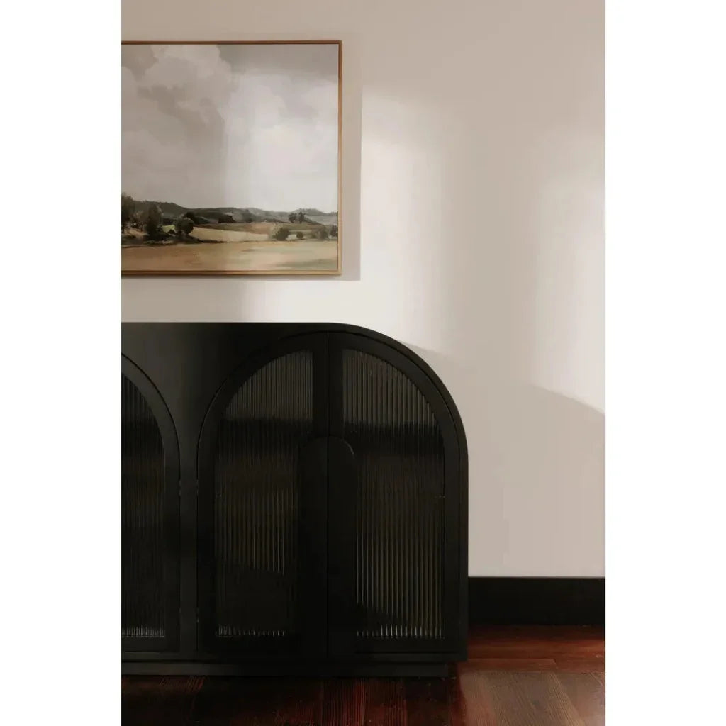 Salone Wood and Glass Black Cabinet - LOOMLAN - Moe's Home - Accent Cabinets