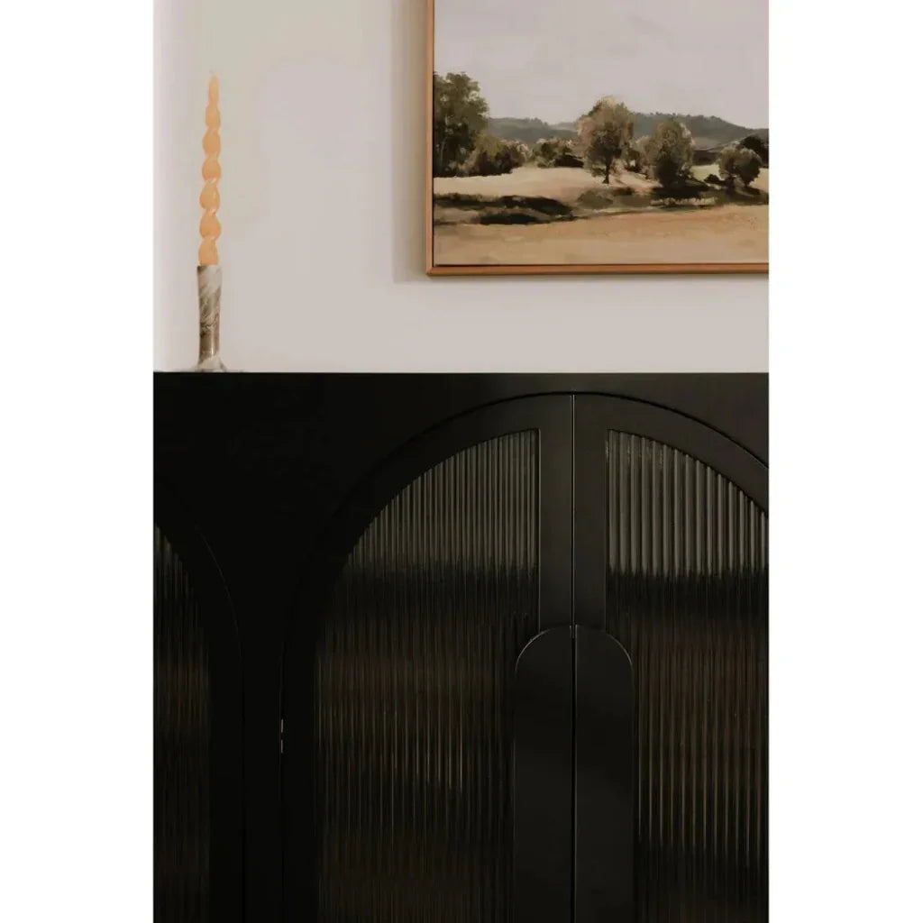 Salone Wood and Glass Black Cabinet - LOOMLAN - Moe's Home - Accent Cabinets