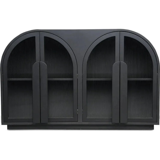 Salone Wood and Glass Black Cabinet - LOOMLAN - Moe's Home - Accent Cabinets