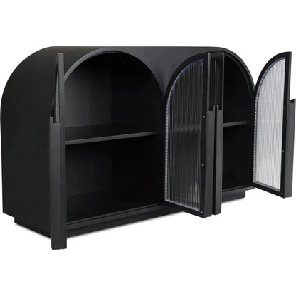 Salone Wood and Glass Black Cabinet - LOOMLAN - Moe's Home - Accent Cabinets