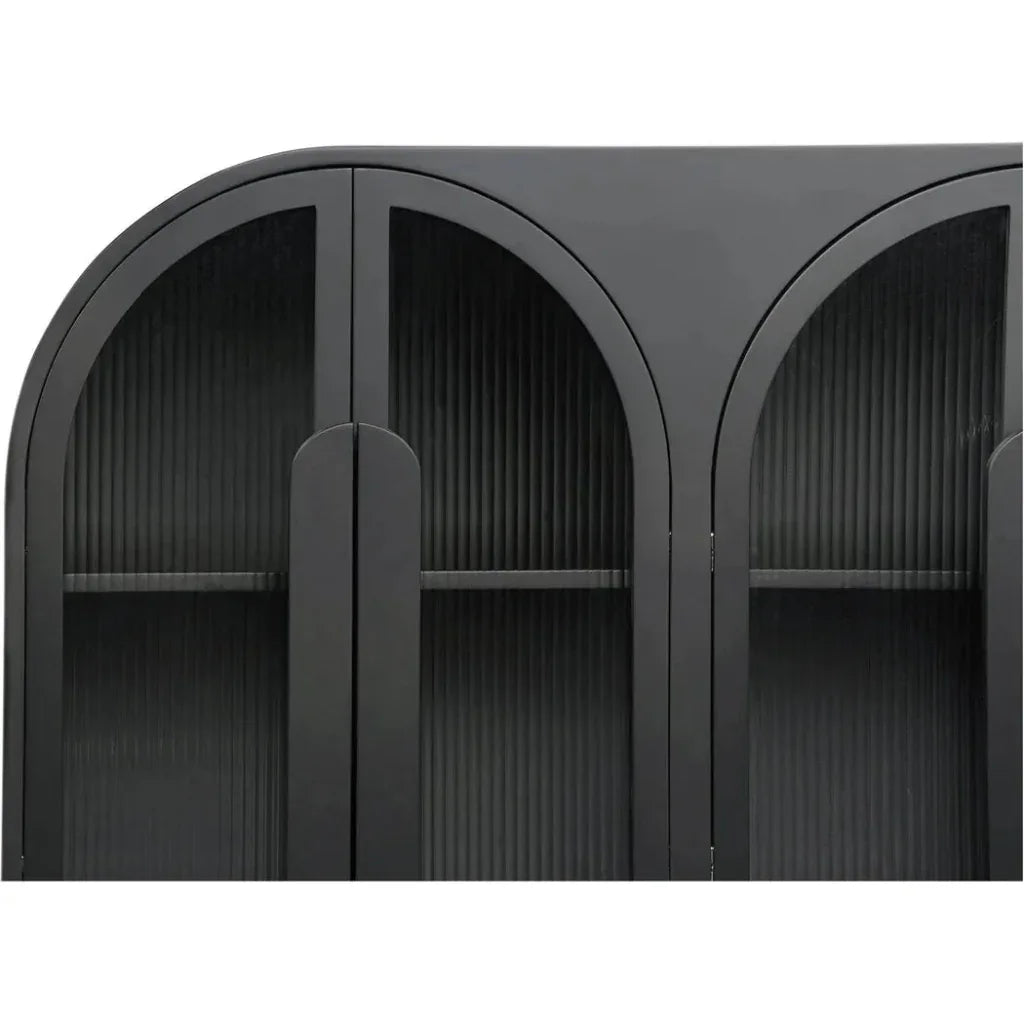 Salone Wood and Glass Black Cabinet - LOOMLAN - Moe's Home - Accent Cabinets