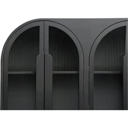 Salone Wood and Glass Black Cabinet - LOOMLAN - Moe's Home - Accent Cabinets