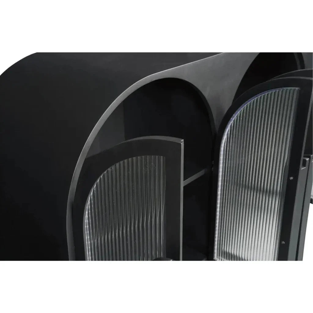 Salone Wood and Glass Black Cabinet - LOOMLAN - Moe's Home - Accent Cabinets