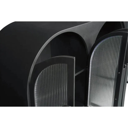 Salone Wood and Glass Black Cabinet - LOOMLAN - Moe's Home - Accent Cabinets