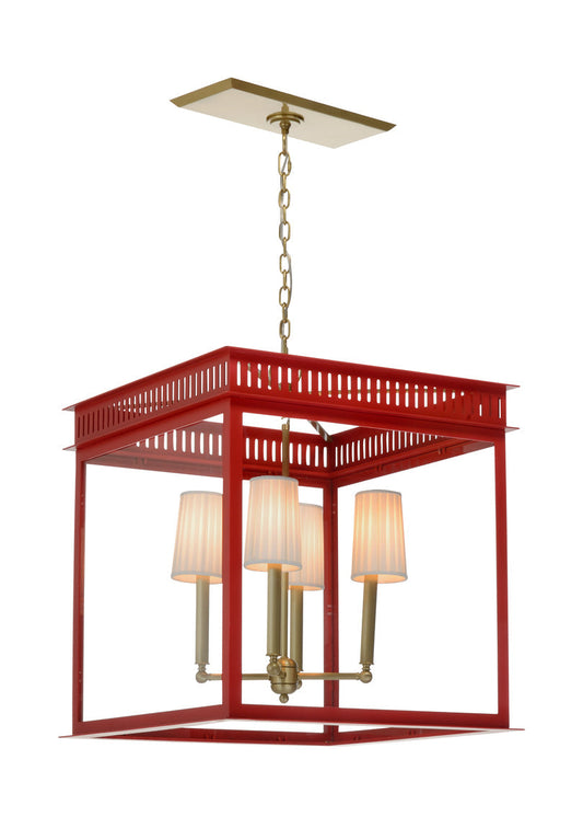 Salt Run Brass Red Lantern-Lanterns-Wildwood-LOOMLAN
