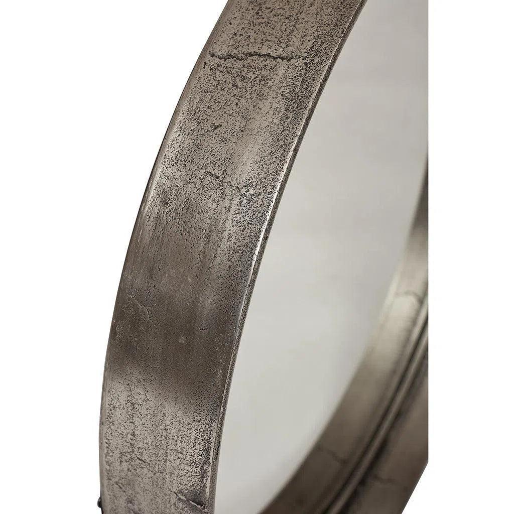 Samar Reclaimed Aluminum Round Mirror - LOOMLAN - Urbia - Wall Mirrors