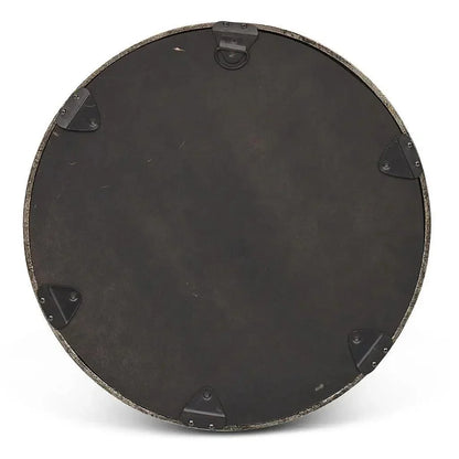 Samar Reclaimed Aluminum Round Mirror - LOOMLAN - Urbia - Wall Mirrors