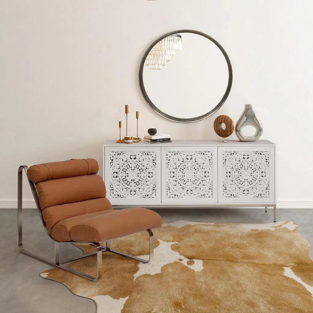 Samar Reclaimed Aluminum Round Mirror - LOOMLAN - Urbia - Wall Mirrors