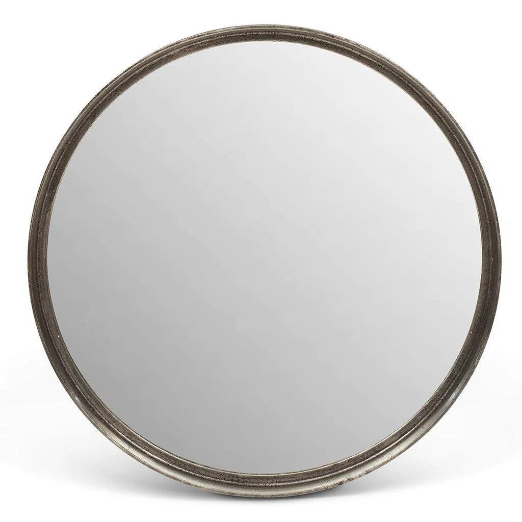 Samar Reclaimed Aluminum Round Mirror - LOOMLAN - Urbia - Wall Mirrors