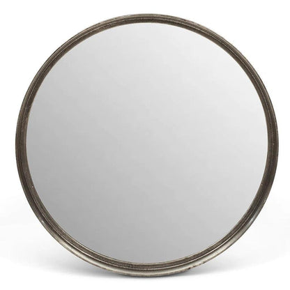 Samar Reclaimed Aluminum Round Mirror - LOOMLAN - Urbia - Wall Mirrors