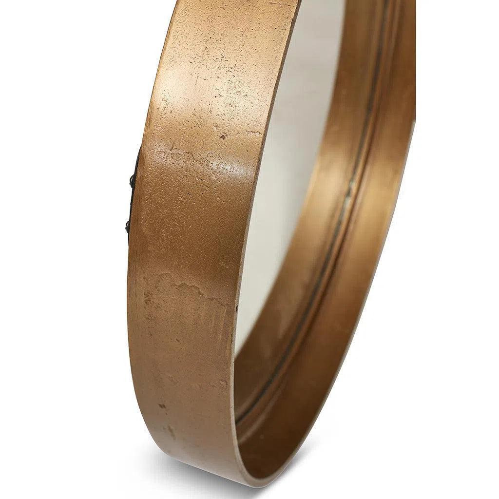 Samar Reclaimed Aluminum Round Mirror - LOOMLAN - Urbia - Wall Mirrors