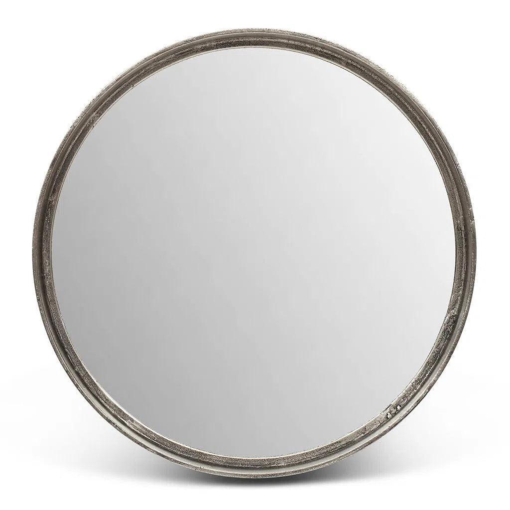 Samar Reclaimed Aluminum Round Mirror - LOOMLAN - Urbia - Wall Mirrors