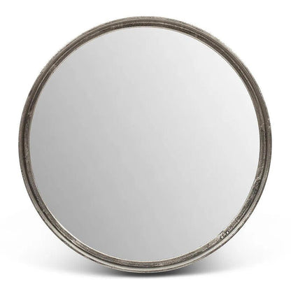 Samar Reclaimed Aluminum Round Mirror - LOOMLAN - Urbia - Wall Mirrors