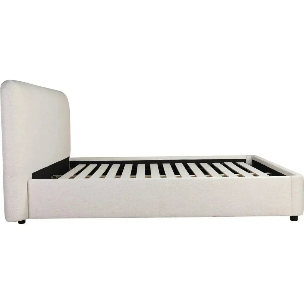 Samara Wood Cream Bed - LOOMLAN - Moe's Home - Beds