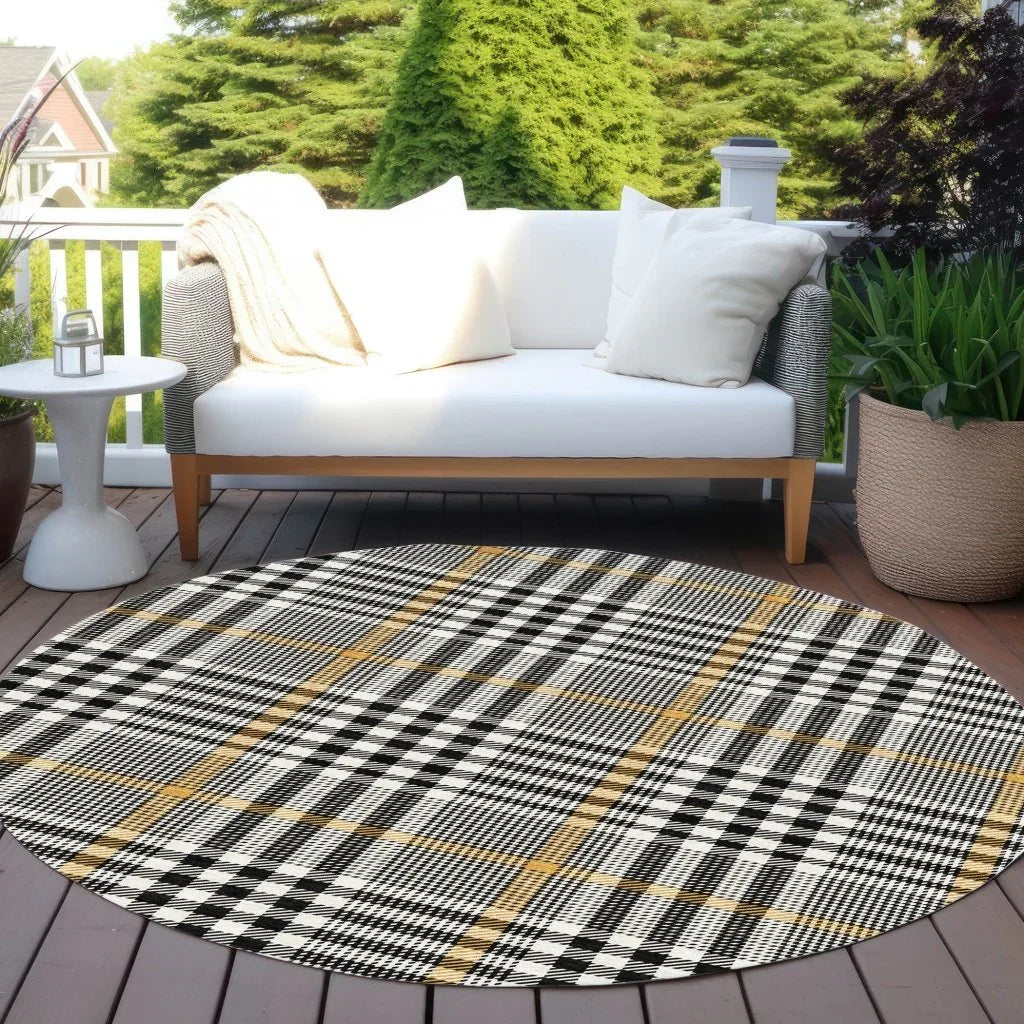 Samira Black Washable Indoor-Outdoor Rug-Outdoor Rugs-LOOMLAN Rugs-LOOMLAN