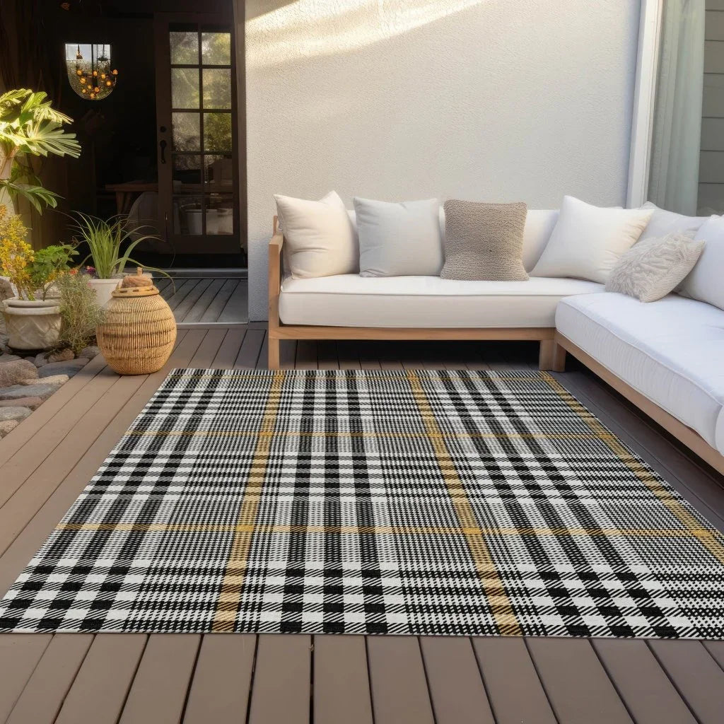 Samira Black Washable Indoor-Outdoor Rug-Outdoor Rugs-LOOMLAN Rugs-LOOMLAN