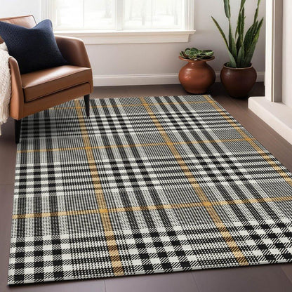 Samira Black Washable Indoor-Outdoor Rug-Outdoor Rugs-LOOMLAN Rugs-LOOMLAN