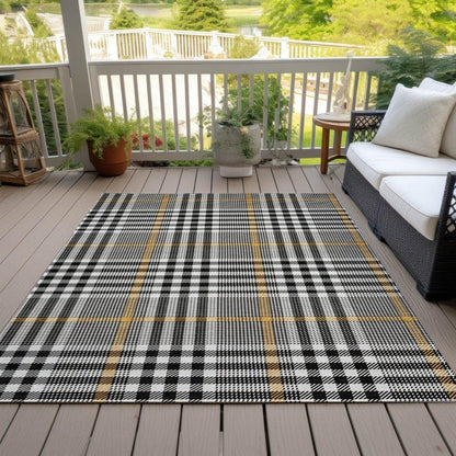 Samira Black Washable Indoor-Outdoor Rug-Outdoor Rugs-LOOMLAN Rugs-LOOMLAN