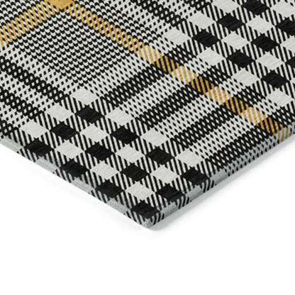 Samira Black Washable Indoor-Outdoor Rug-Outdoor Rugs-LOOMLAN Rugs-LOOMLAN