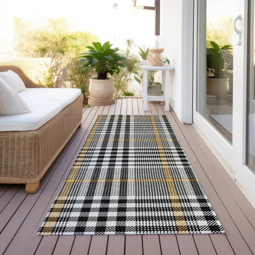 Samira Black Washable Indoor-Outdoor Rug-Outdoor Rugs-LOOMLAN Rugs-LOOMLAN